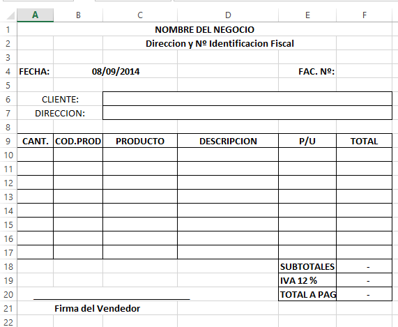 Como Crear Tu Sistema De Facturación En Excel — Blog Aplica Excel Contable 0487