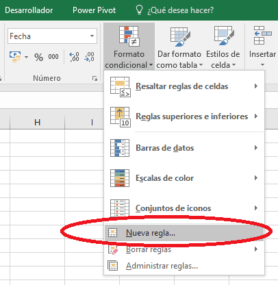 Resaltar en Excel Nueva Regla Resaltar en Excel