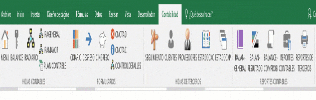 Contabilidad Pestaña de Contabilidad en Excel