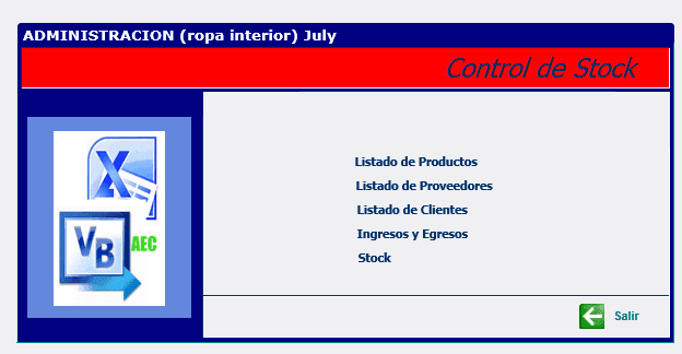 Control de Stock Aplica Excel Contable