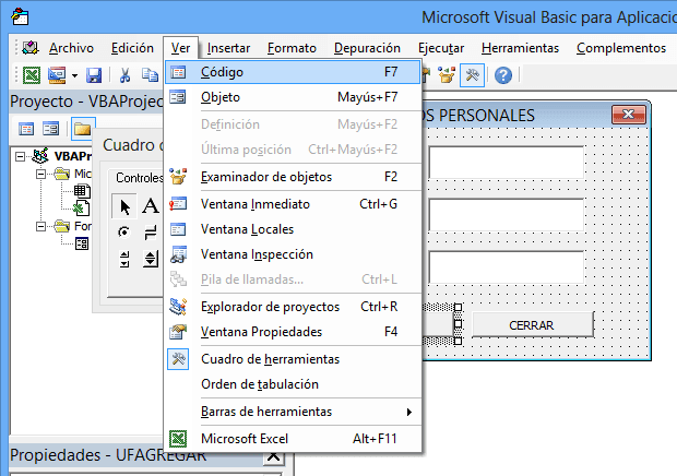 Ejemplo de la Imagen Creando un UserForm 3