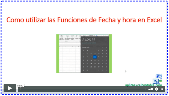 Video1 Funciones de fecha y hora 10 Consejos de fecha y hora