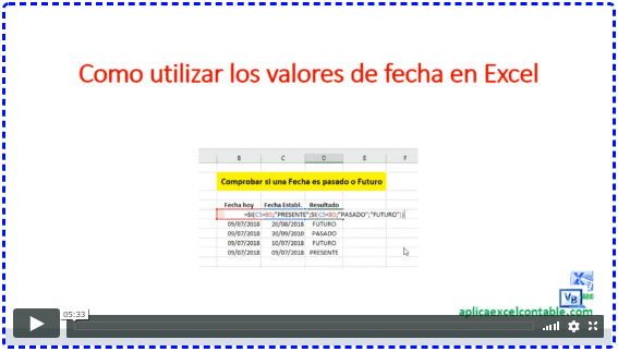 Video2 Valores de Fecha en las Formula 10 Consejos de fecha y hora