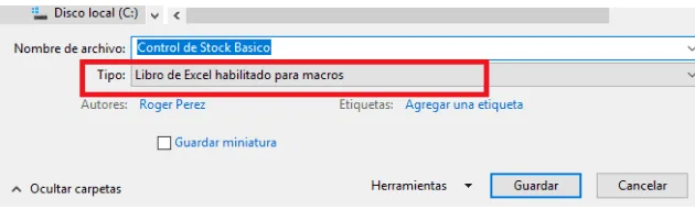 Tipo de Libro (1) Tipo de Libro 1.png Control de Stock Basico