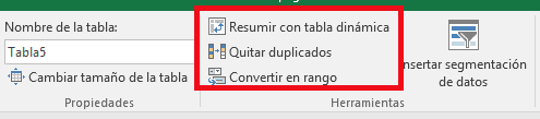 Resumir con Tabla Dinamica Filtros de Tablas Excel