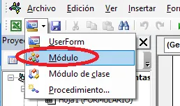 Insetando Modulo Activar botones principales