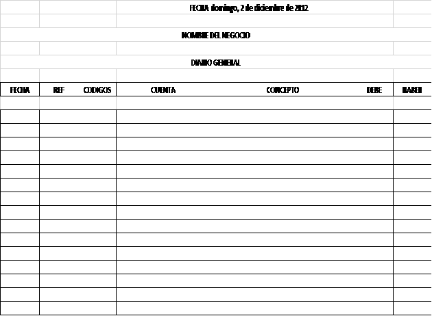 formato libro diario excel gratis