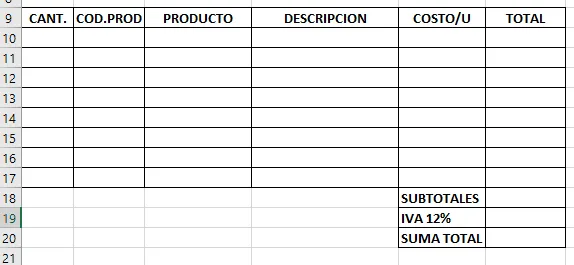 Estructurando Factura de compra Hoja compra de tu App FI
