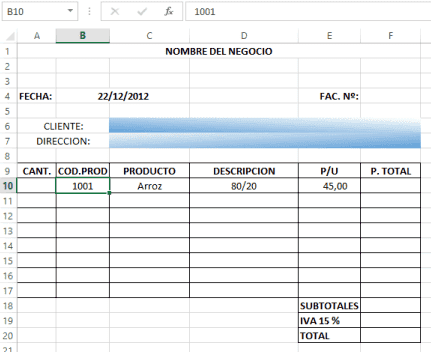 Nombre del Negocio1 Factura de Ventas 2