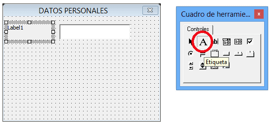 Insertando Etiqueta Creando un UserForm