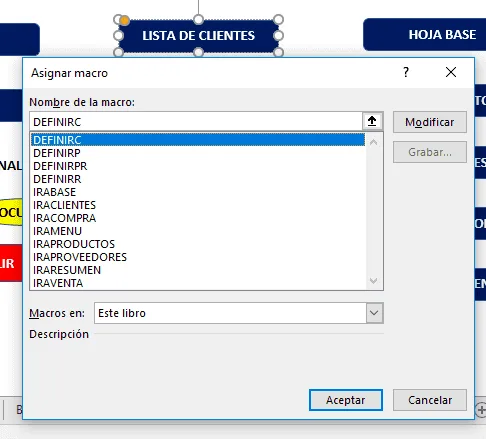 Asignando Macro a los botones de Reporte Activar botones de Reporte
