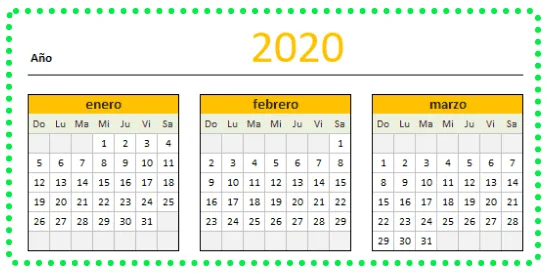 Calendario 2020 excel Calendario 2020 excel