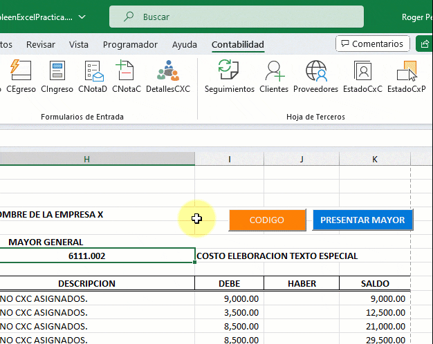 Mayor de cuentas en excel