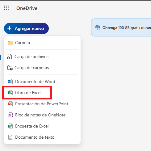 Abriendo una hoja de Calculo en Onedrive Excel Online