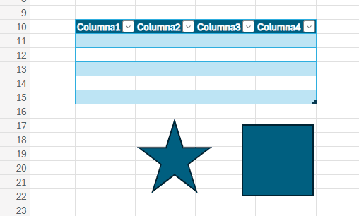 Tablas y Formas en Excel Online Excel Online