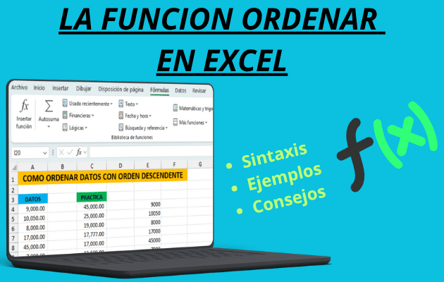 La funcion ORDENAR en Excel La funcion ORDENAR en Excel